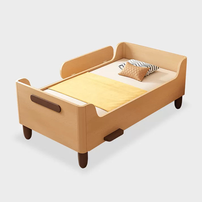 Contemporary Solid Wood Washed Natural Nursery Crib with Guardrail