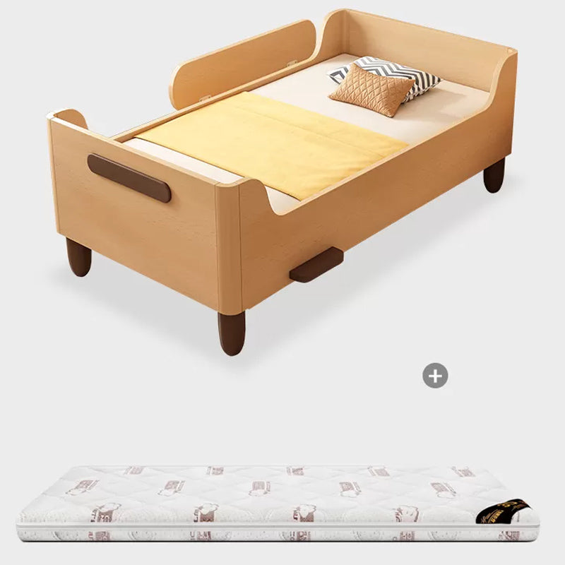 Contemporary Solid Wood Washed Natural Nursery Crib with Guardrail