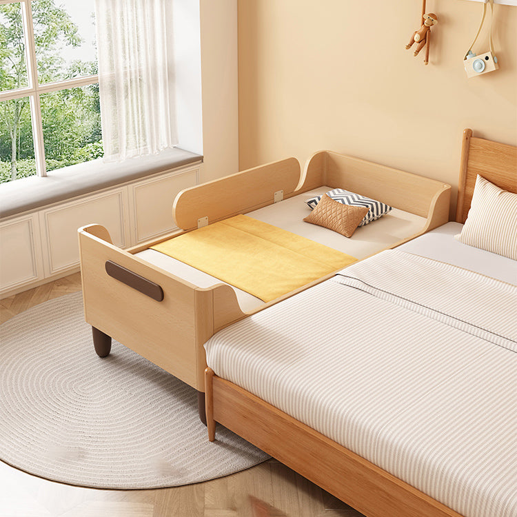 Contemporary Solid Wood Washed Natural Nursery Crib with Guardrail