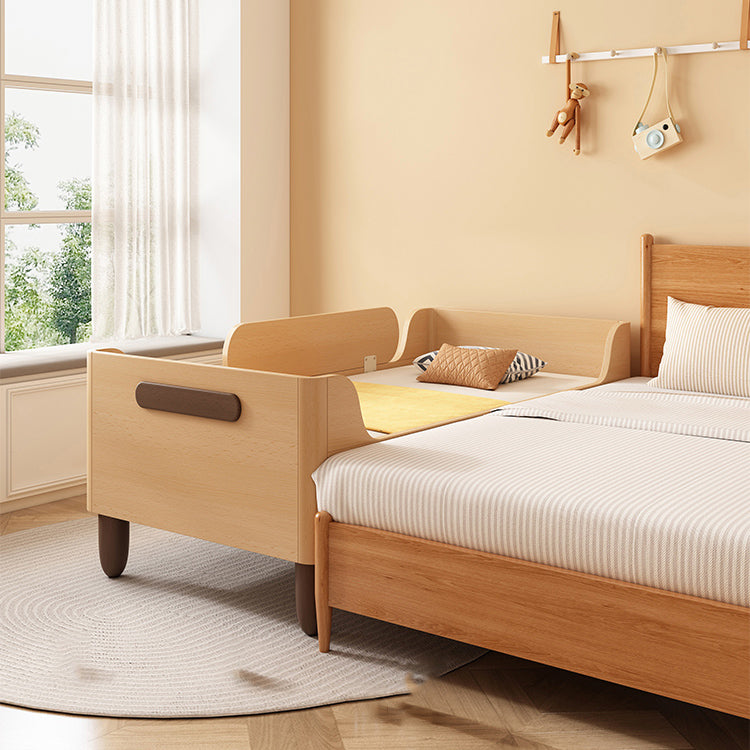 Contemporary Solid Wood Washed Natural Nursery Crib with Guardrail