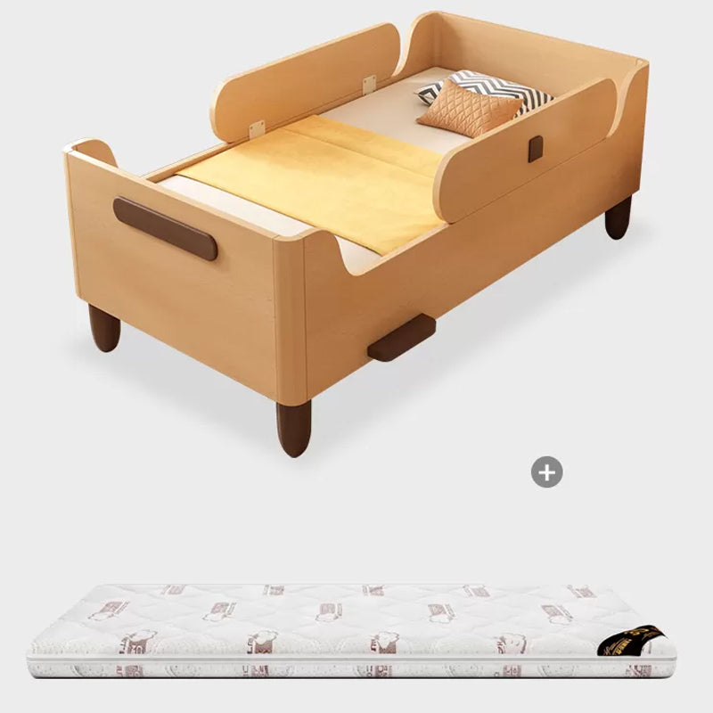 Contemporary Solid Wood Washed Natural Nursery Crib with Guardrail