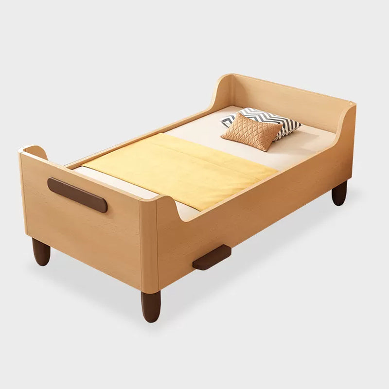 Contemporary Solid Wood Washed Natural Nursery Crib with Guardrail