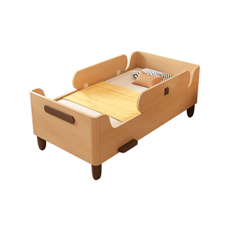 Contemporary Solid Wood Washed Natural Nursery Crib with Guardrail