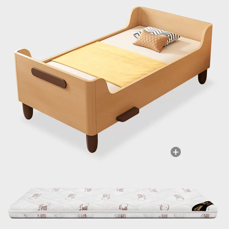Contemporary Solid Wood Washed Natural Nursery Crib with Guardrail