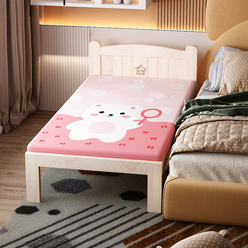 Washed Natural Solid Wood Nursery Bed Contemporary with Guardrail