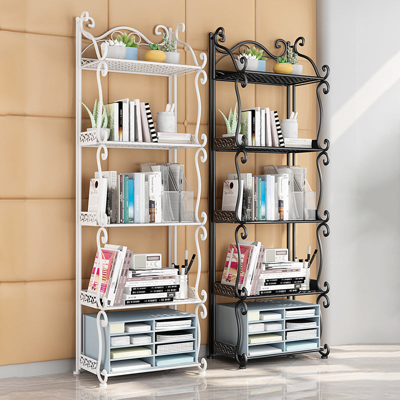 Standard Contemporary Bookcase Open Back Metal Bookshelf with Shelves