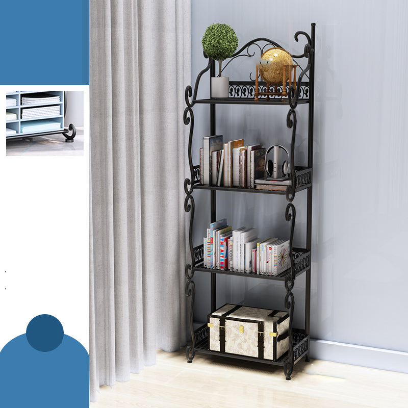 Standard Contemporary Bookcase Open Back Metal Bookshelf with Shelves