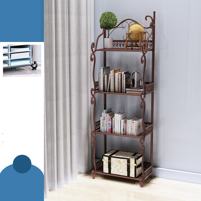 Standard Contemporary Bookcase Open Back Metal Bookshelf with Shelves