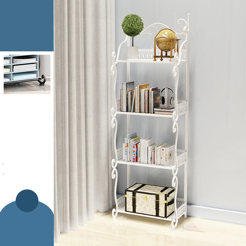 Standard Contemporary Bookcase Open Back Metal Bookshelf with Shelves
