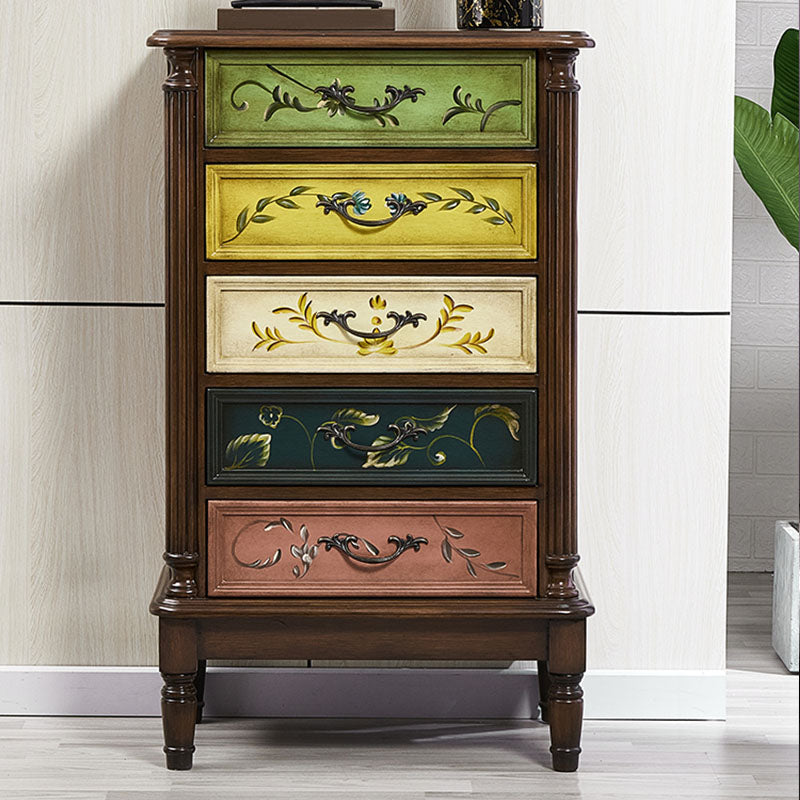 Traditional Style Vertical Lingerie Chest Wood Storage Bachelor Chest for Bedroom