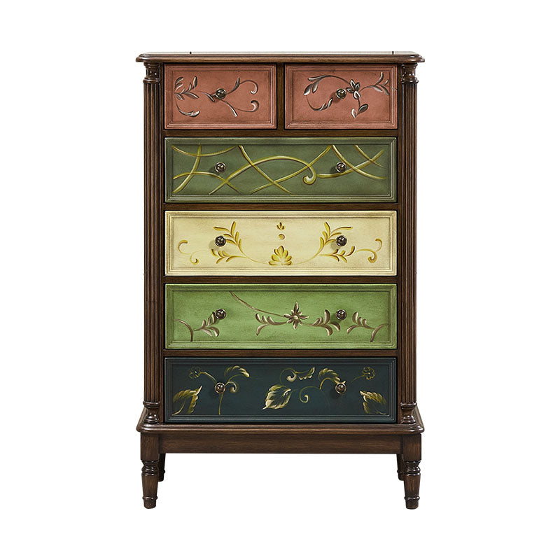 Traditional Style Vertical Lingerie Chest Wood Storage Bachelor Chest for Bedroom