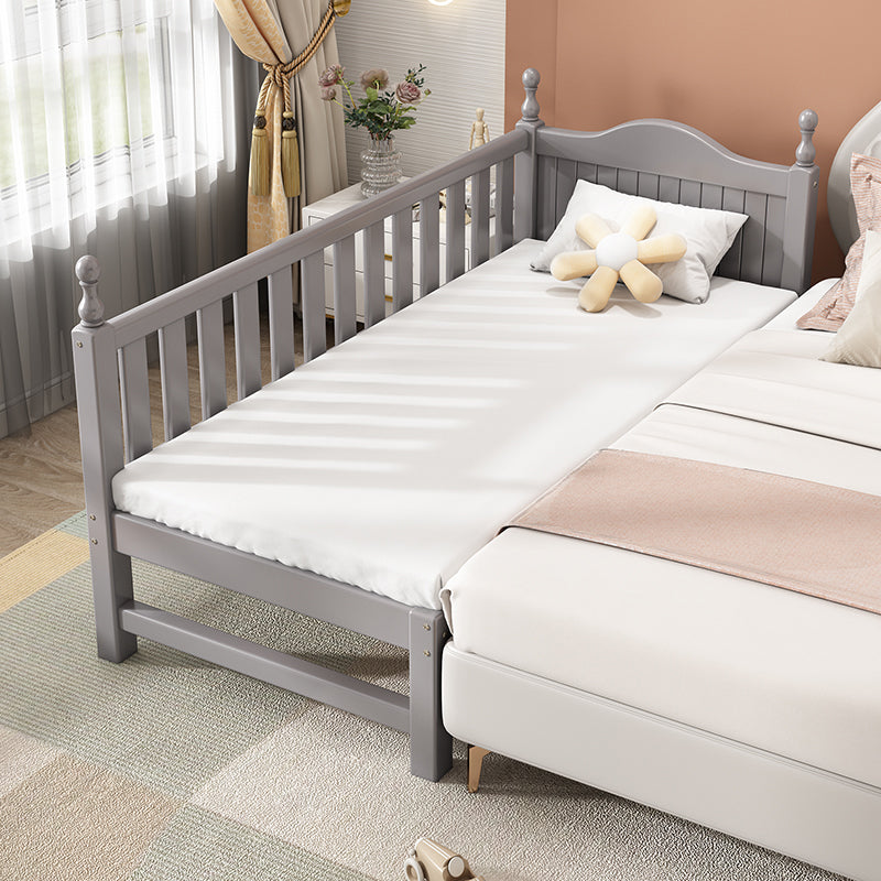 Scandinavian Washed Natural Baby Crib Solid Wood with Guardrail