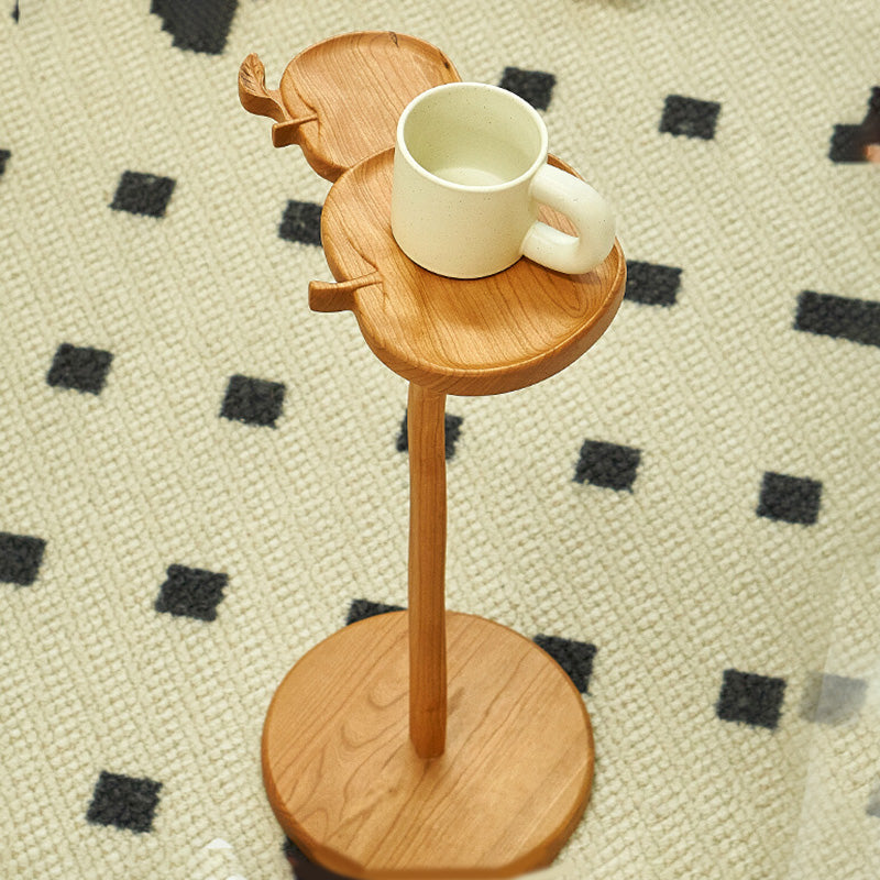 Solid Wood Corner Table Contemporary Side End Table Oval Pedestal