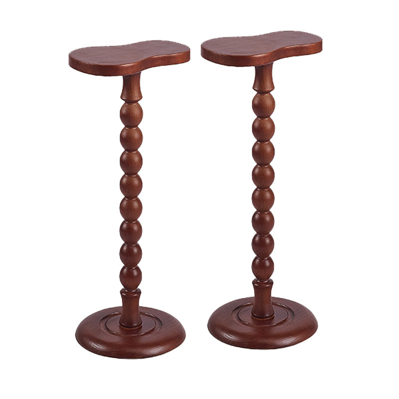 Solid Wood Corner Table Contemporary Side End Table Oval Pedestal