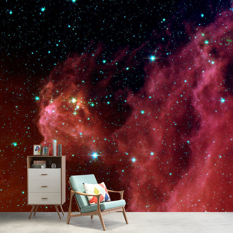 Starry Sky Illustration Mural Mildew Resistant Wallpaper Sleeping Room Wall Mural