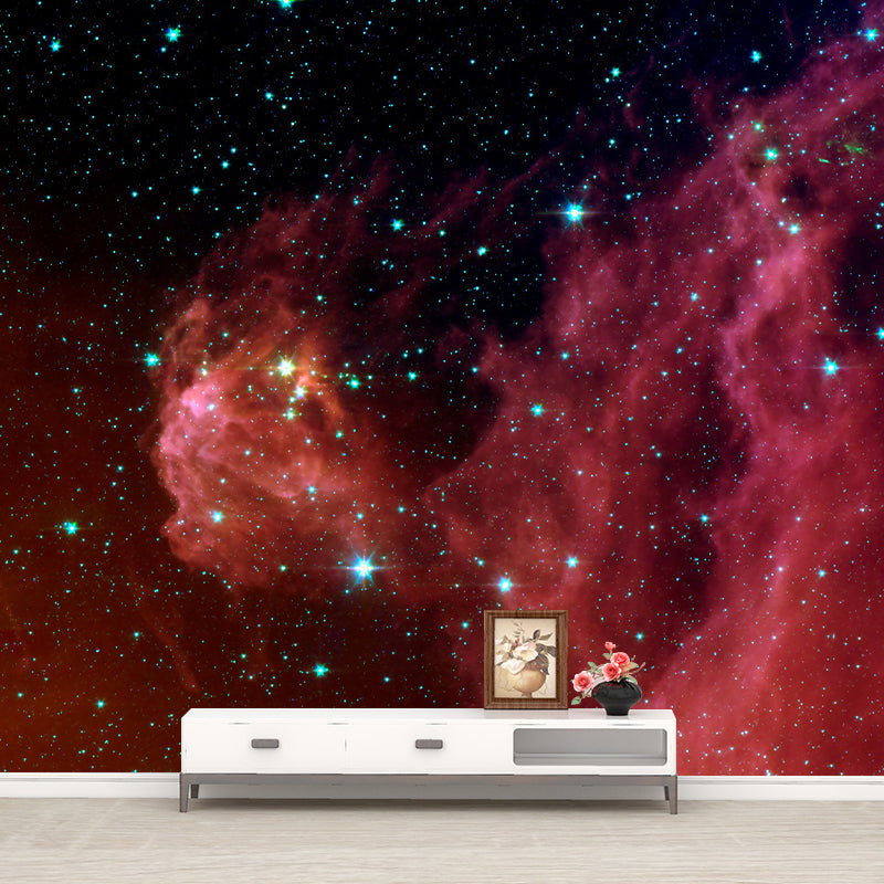 Starry Sky Illustration Mural Mildew Resistant Wallpaper Sleeping Room Wall Mural