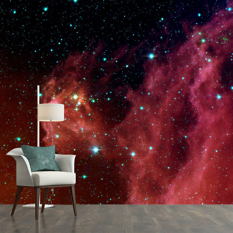 Starry Sky Illustration Mural Mildew Resistant Wallpaper Sleeping Room Wall Mural