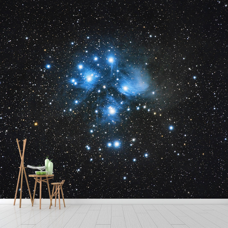 Starry Sky Illustration Mural Mildew Resistant Wallpaper Sleeping Room Wall Mural