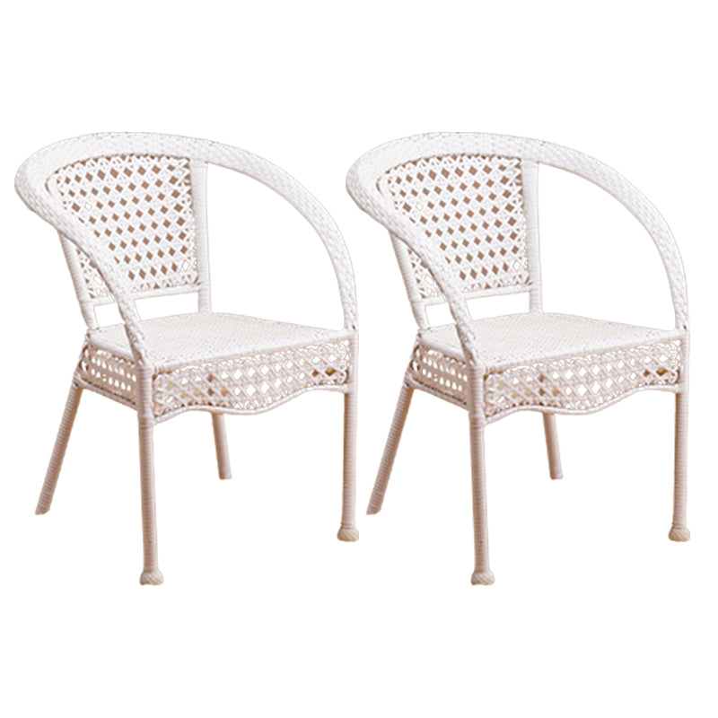 Tropical Outdoors Dining Chairs with Arms Stacking Dining Chairs
