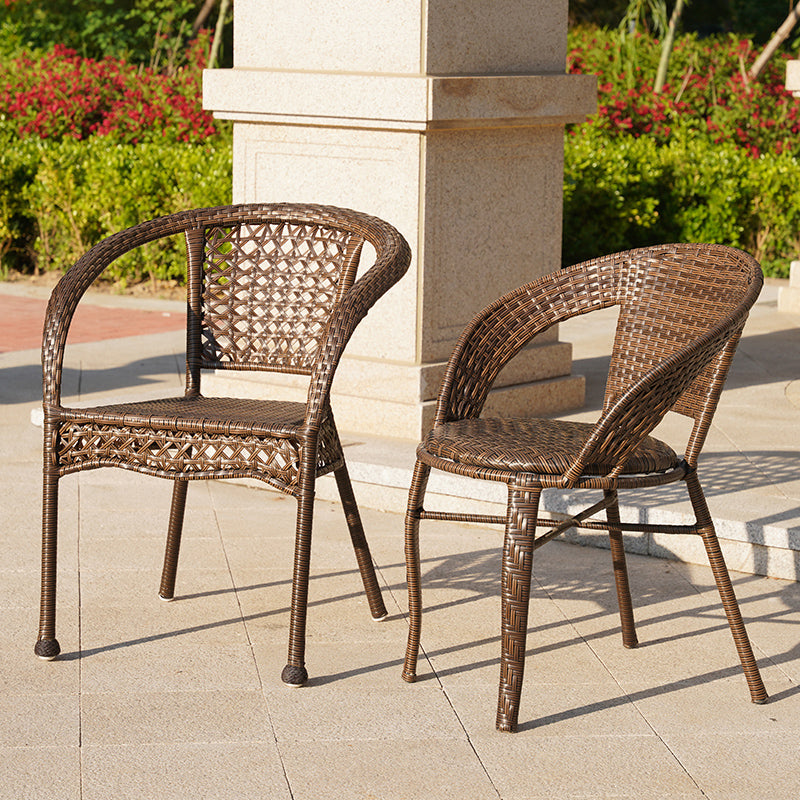 Tropical Outdoors Dining Chairs with Arms Stacking Dining Chairs