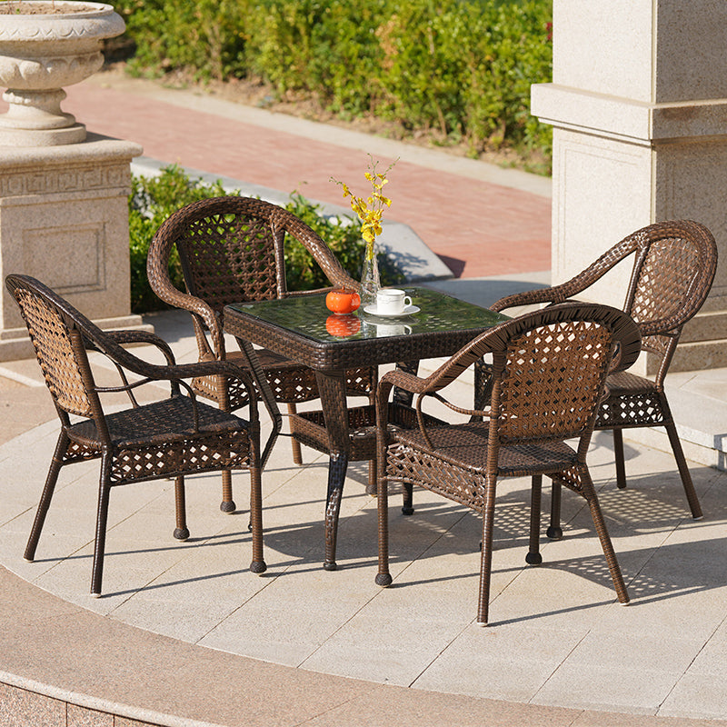 Tropical Outdoors Dining Chairs with Arms Stacking Dining Chairs