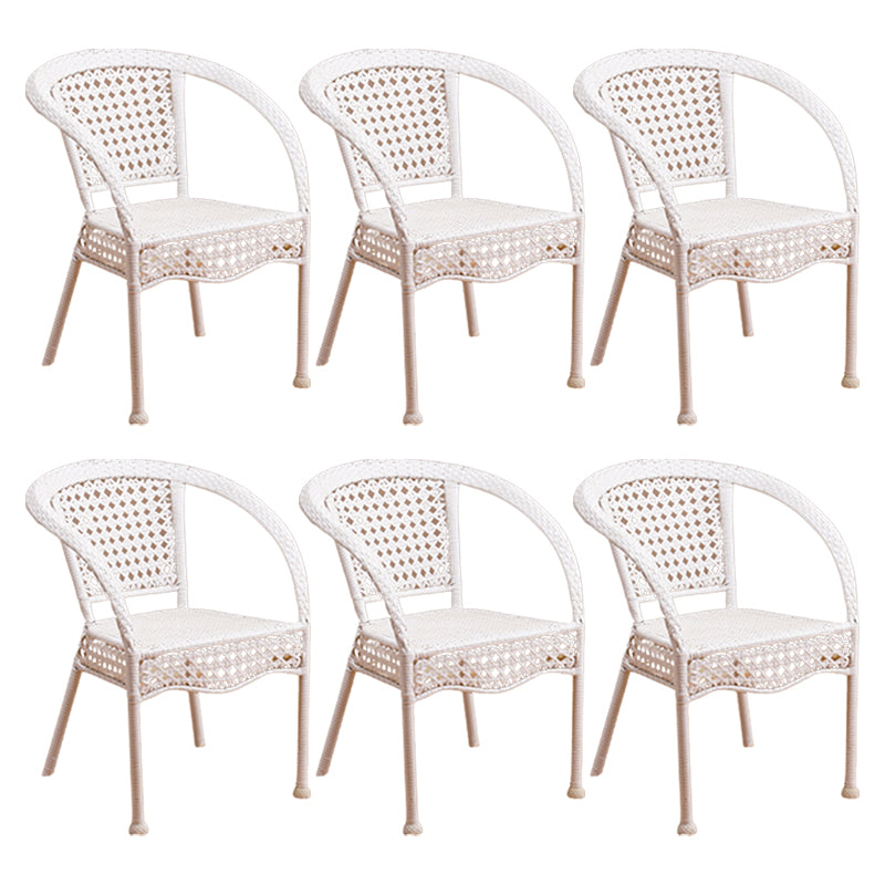 Tropical Outdoors Dining Chairs with Arms Stacking Dining Chairs