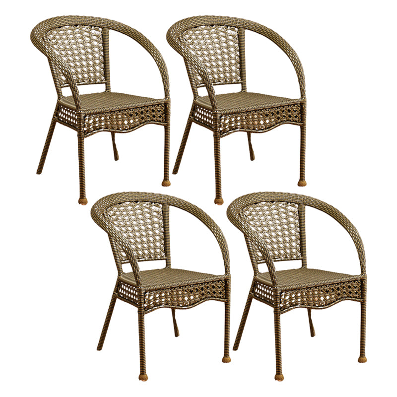 Tropical Outdoors Dining Chairs with Arms Stacking Dining Chairs