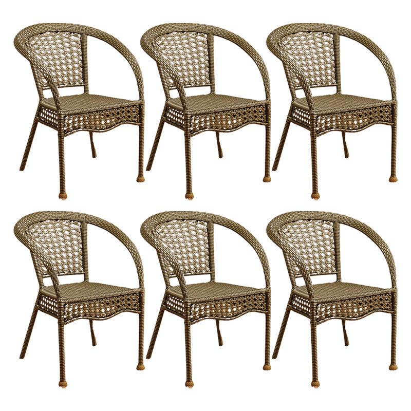 Tropical Outdoors Dining Chairs with Arms Stacking Dining Chairs