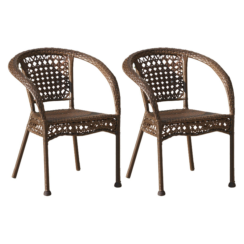 Tropical Outdoors Dining Chairs with Arms Stacking Dining Chairs