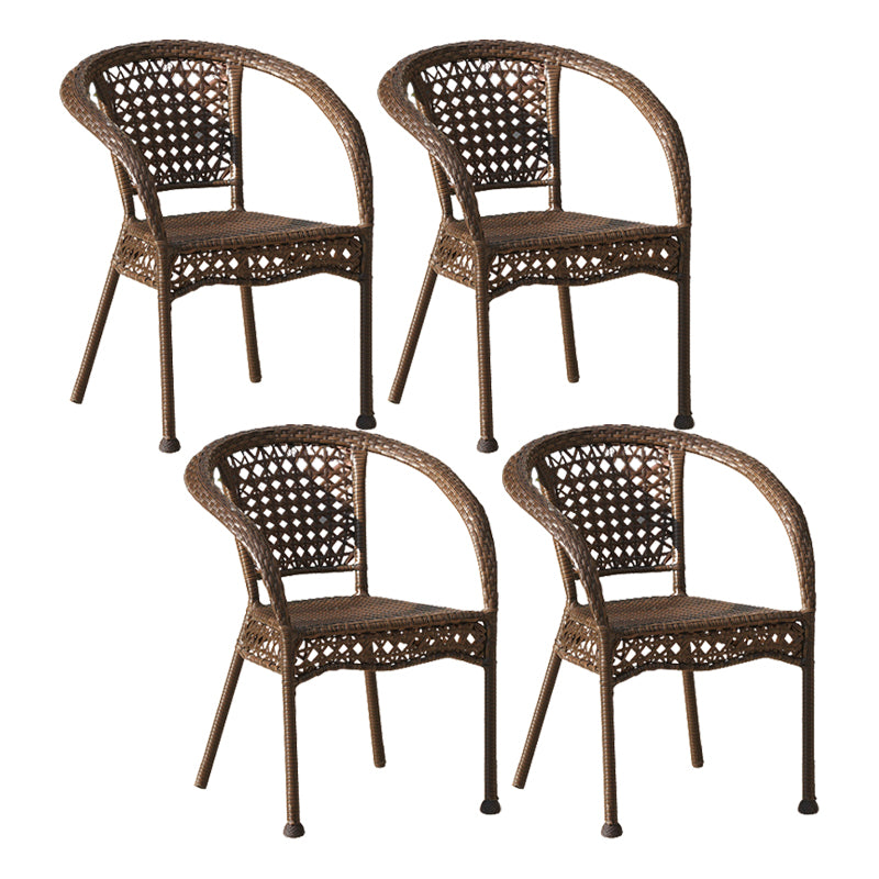 Tropical Outdoors Dining Chairs with Arms Stacking Dining Chairs