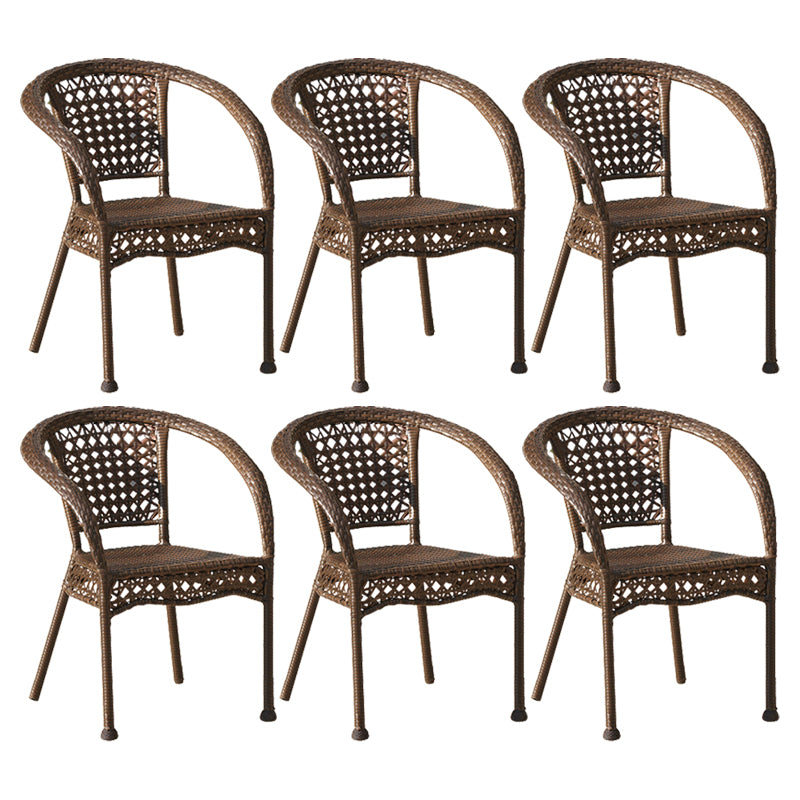 Tropical Outdoors Dining Chairs with Arms Stacking Dining Chairs