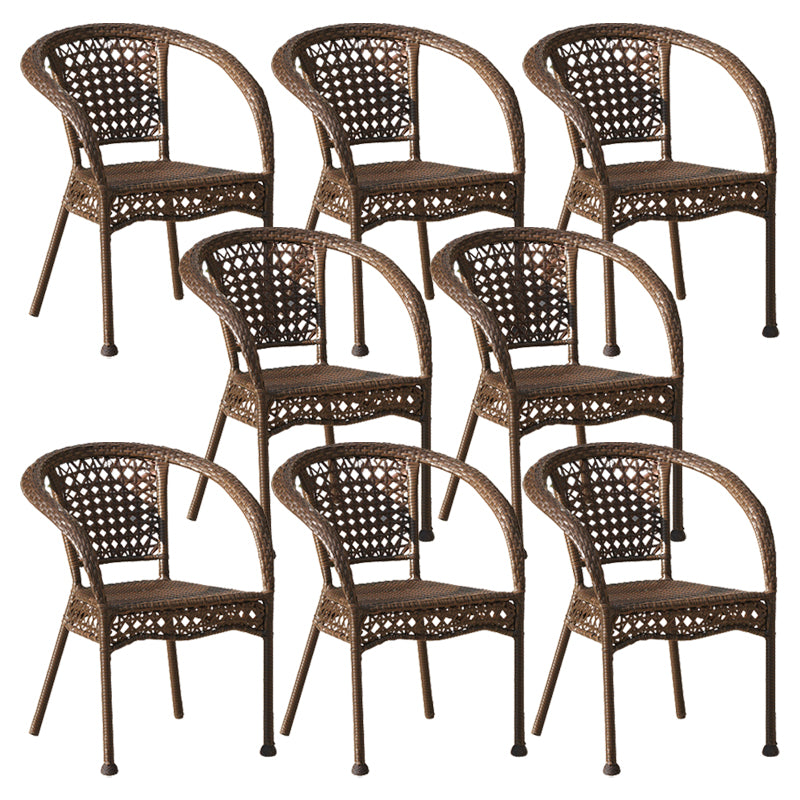 Tropical Outdoors Dining Chairs with Arms Stacking Dining Chairs