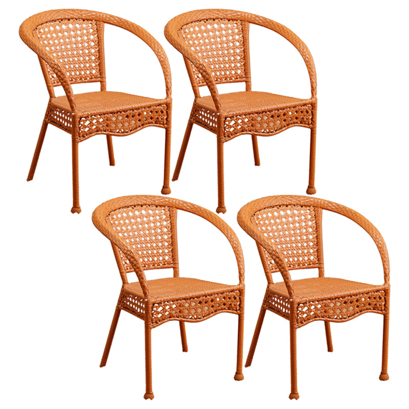 Tropical Outdoors Dining Chairs with Arms Stacking Dining Chairs