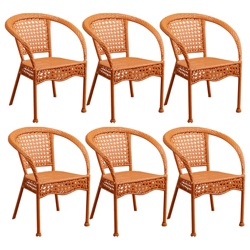 Tropical Outdoors Dining Chairs with Arms Stacking Dining Chairs