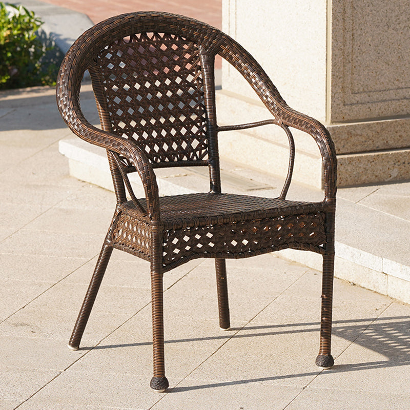 Tropical Outdoors Dining Chairs with Arms Stacking Dining Chairs