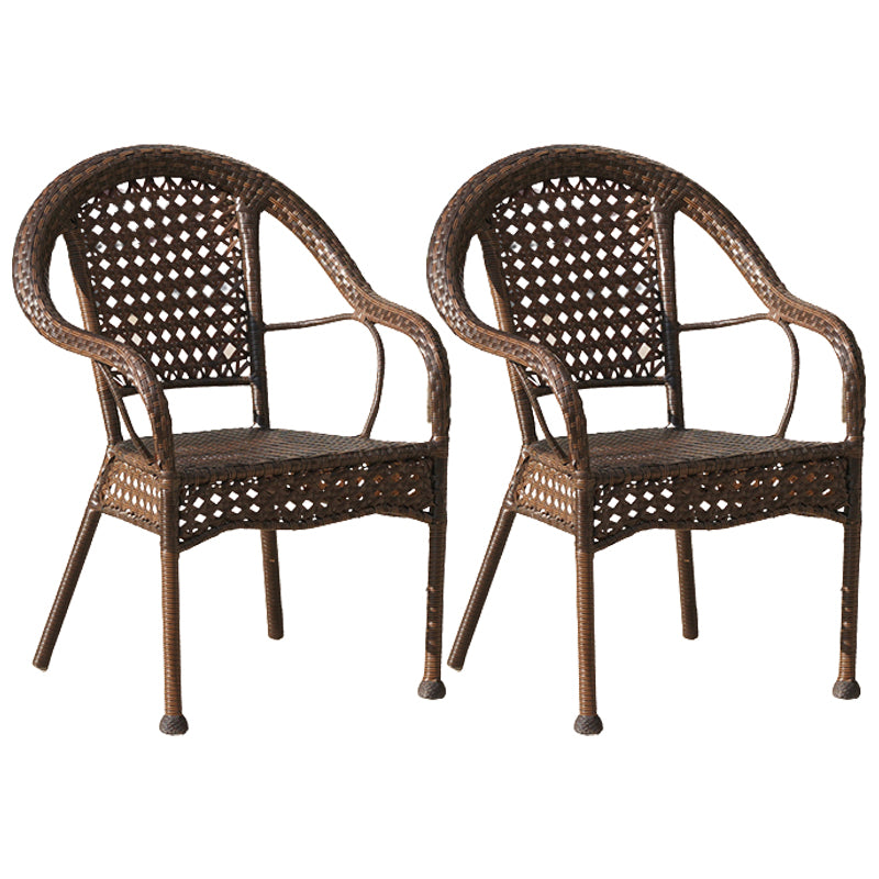 Tropical Outdoors Dining Chairs with Arms Stacking Dining Chairs