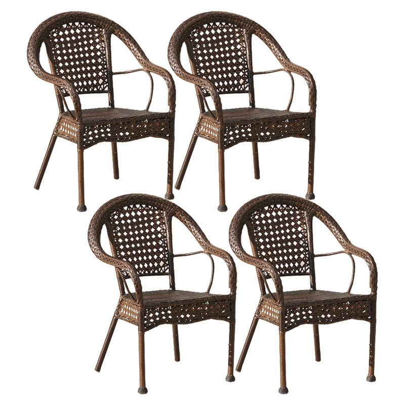 Tropical Outdoors Dining Chairs with Arms Stacking Dining Chairs
