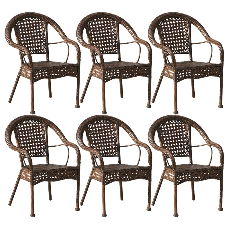 Tropical Outdoors Dining Chairs with Arms Stacking Dining Chairs