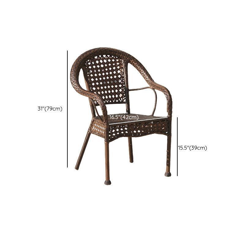 Tropical Outdoors Dining Chairs with Arms Stacking Dining Chairs