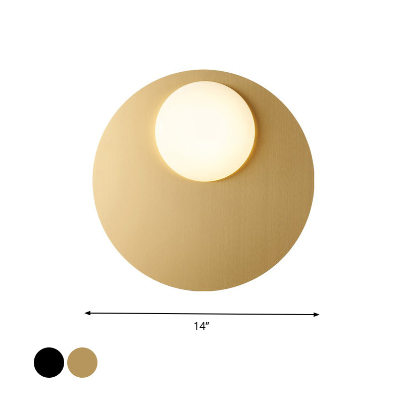 Crema de vidrio Ovoid Flush Mount Lamp Designer 1 Iluminación de techo ligero con Disco Negro/Brass Top