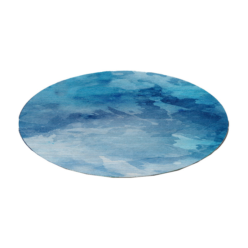 Abstract Printed Area Rug Polyster Non-Slip Backing Round Carpet Bedroom Modern Indoor Rug