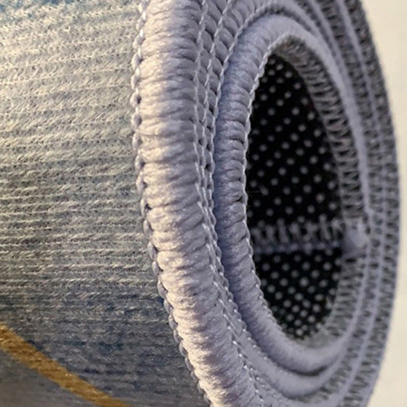 Modern Polyster Area Carpet Non-Slip Backing Round Carpet Botanical Print Living Room Rug