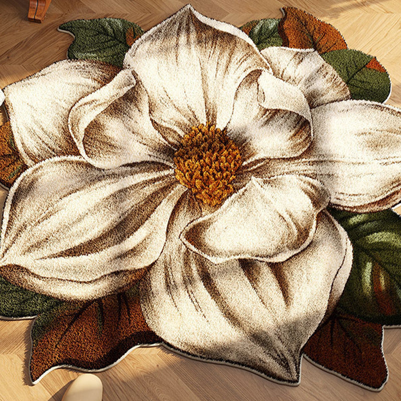 Novelty Lambswool Rug Contemporary Carpet Floral Print Living Room Stain Resistant Carpet