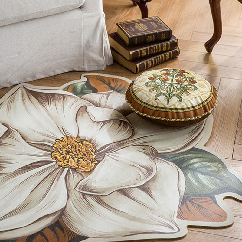 Novelty Lambswool Rug Contemporary Carpet Floral Print Living Room Stain Resistant Carpet