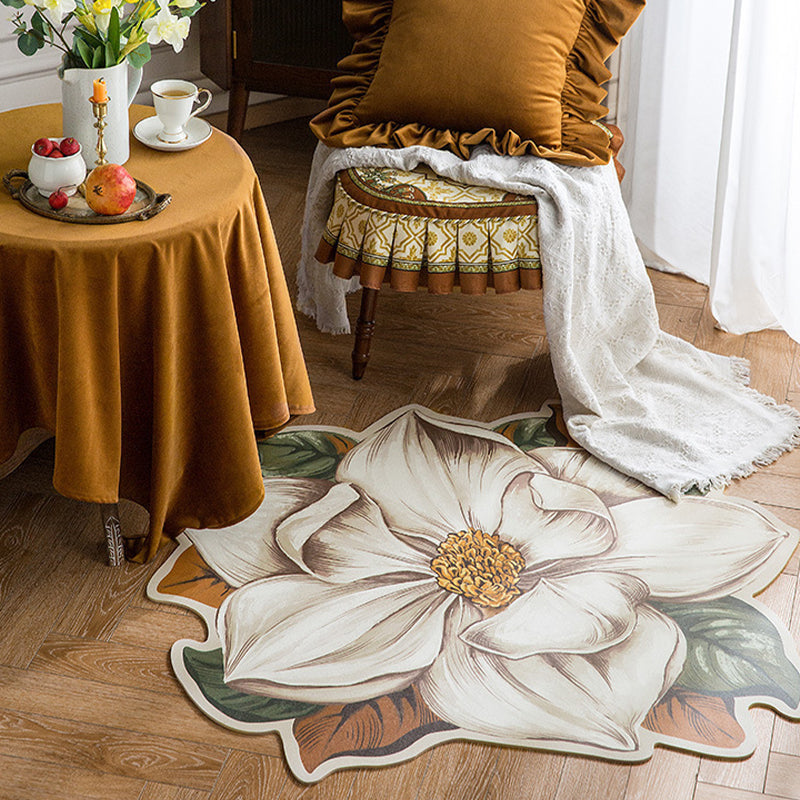 Novelty Lambswool Rug Contemporary Carpet Floral Print Living Room Stain Resistant Carpet