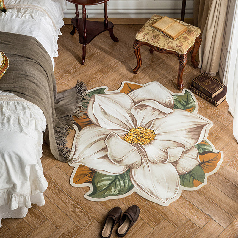 Novelty Lambswool Rug Contemporary Carpet Floral Print Living Room Stain Resistant Carpet