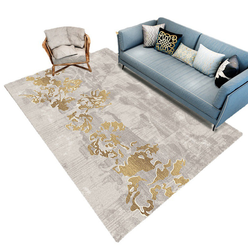 Modern Polyster Rug Abstract Print Rectangle Living Room Carpet Non-Slip Backing Area Rug
