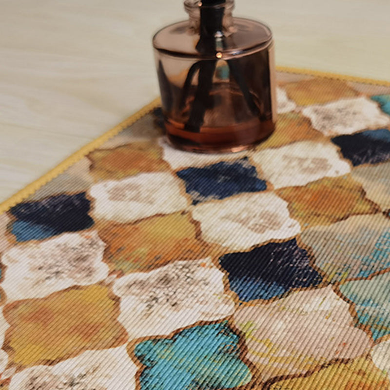 Modern Polyster Rug Abstract Print Rectangle Living Room Carpet Non-Slip Backing Area Rug