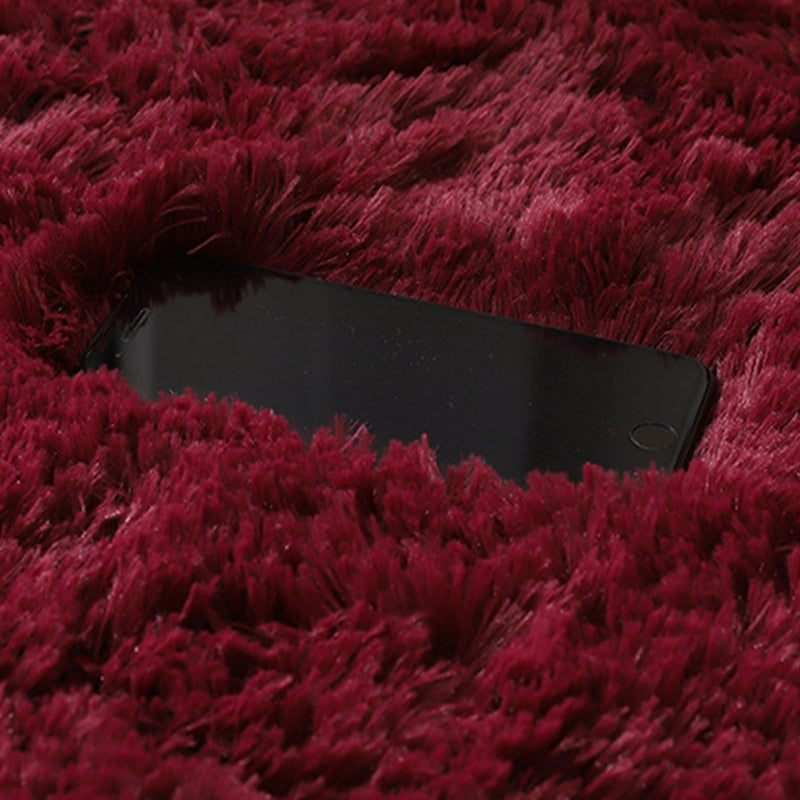 Minimalist Area Rug Solid Color Bedroom Carpet Shag Round Polyster Indoor Rug