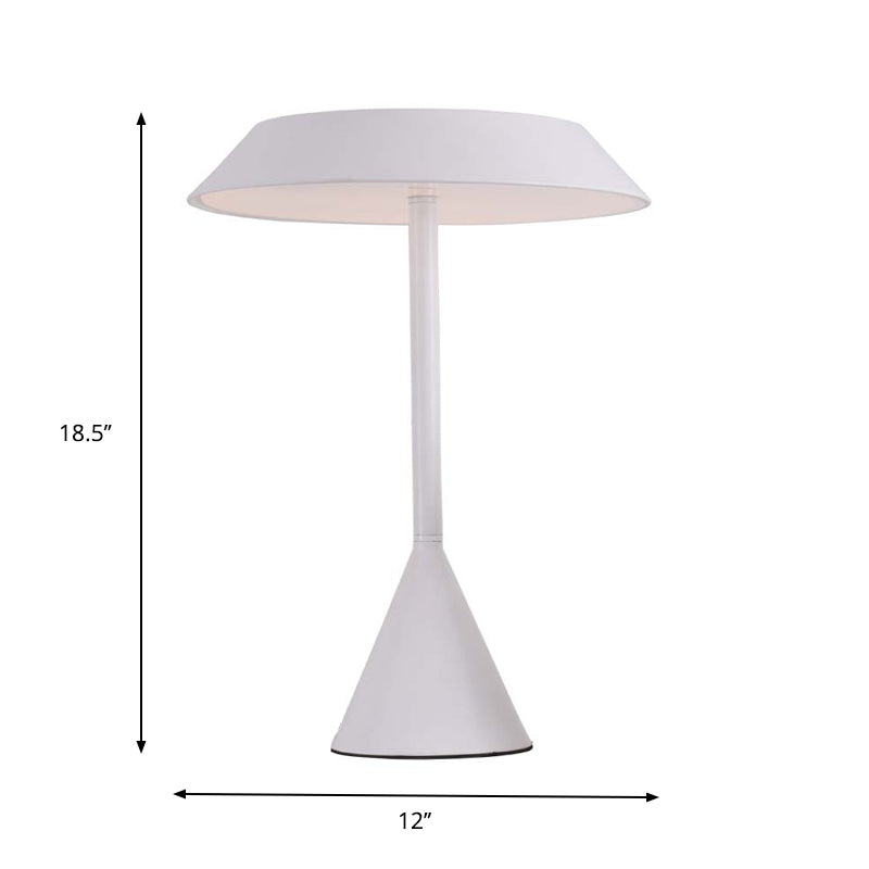 Conical Frustum Touch Dimmer Desk Lamp Simple Iron 1 Head White Reading Book Light